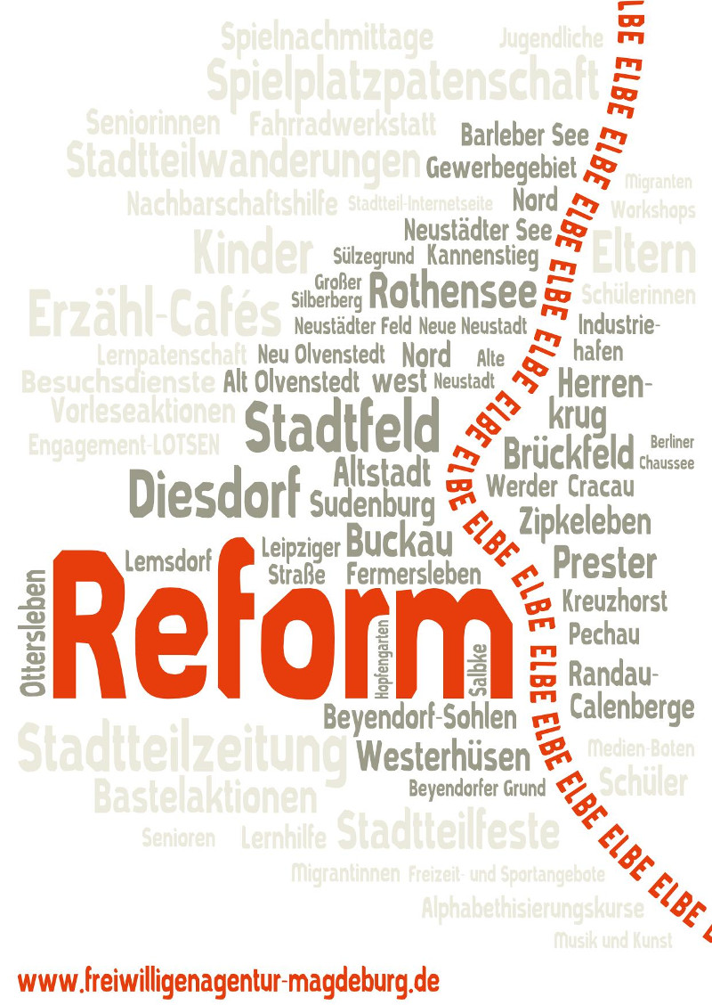 Postkarte Magdeburg Reform und andere Stadtteile - Vektorgrafik